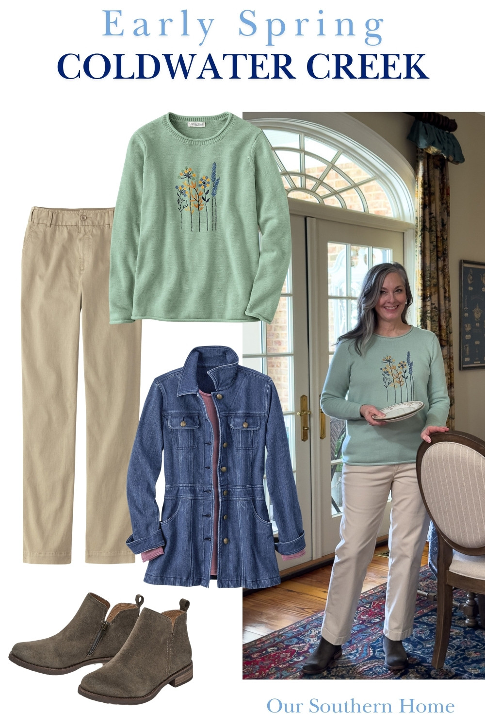 Are you ready to freshen up your wardrobe this spring?  These Coldwater Creek pieces are the perfect transition into spring and beyond! The chinos have a hidden stretch waist. This is my second color in the jacket! It’s that good! Multiple colorways in the chinos and jacket! This is the perfect spring travel outfit. The booties are waterproof! #SpringwithColdwaterCreek 

Chinos: I sized up 1 and went with a petite in the length. 
Jacket: TTS small
Sweater: TTS in small
Waterproof Booties: TTS
 

 

#LTKSeasonal #LTKOver40 #LTKStyleTip