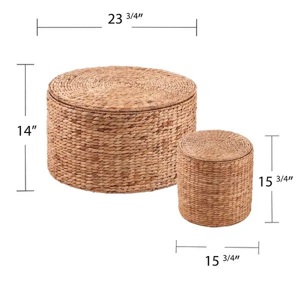 SEI Furniture Sachi Natural Woven Water Hyacinth Coffee Tables (Set of 2) with Storage | Bed Bath & Beyond