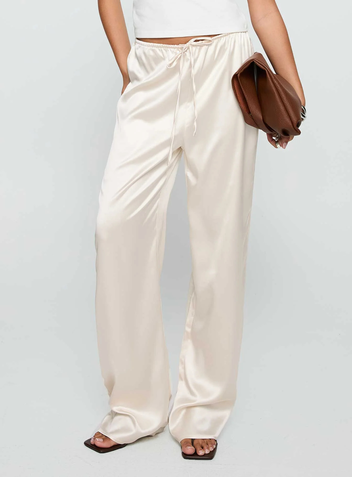 Soulstar Satin Pants Champagne | Princess Polly US