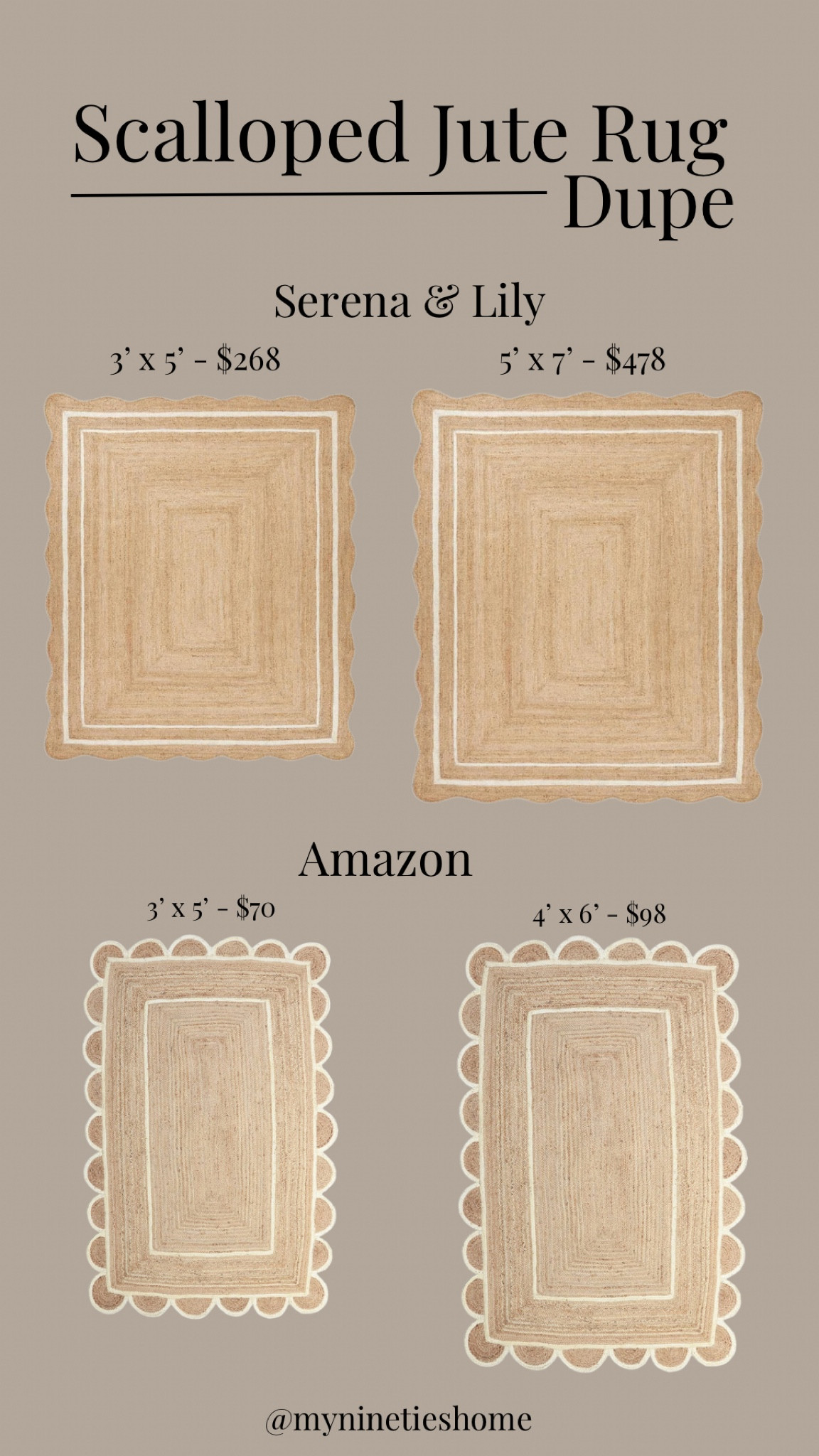 Scalloped Jute Rug Dupe! I found the best dupe of the Serena & Lily Jute rug! I like the scalloped edges of the Amazon version way better too!


Scalloped Jute rug, entryway rug, Serena & lily dupe, rug under $100, Jute rug

#LTKstyletip #LTKhome #LTKunder100