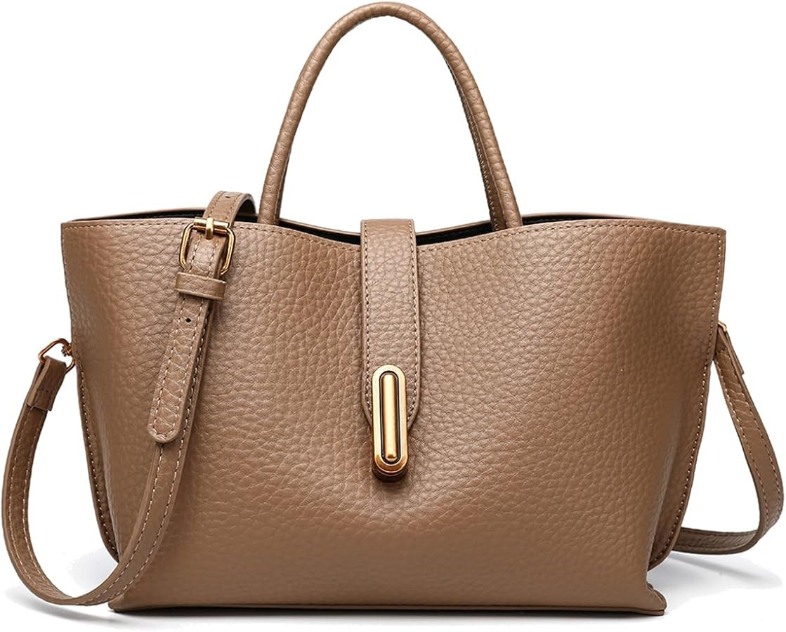 Chic PU Crossbody tote bags for women - Lock Clasp shoulder handbag for Work and Daily Use, Versa... | Amazon (US)