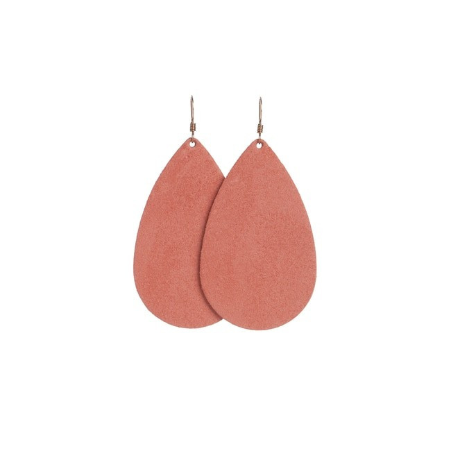 Apricot Suede Leather Earrings | Nickel and Suede