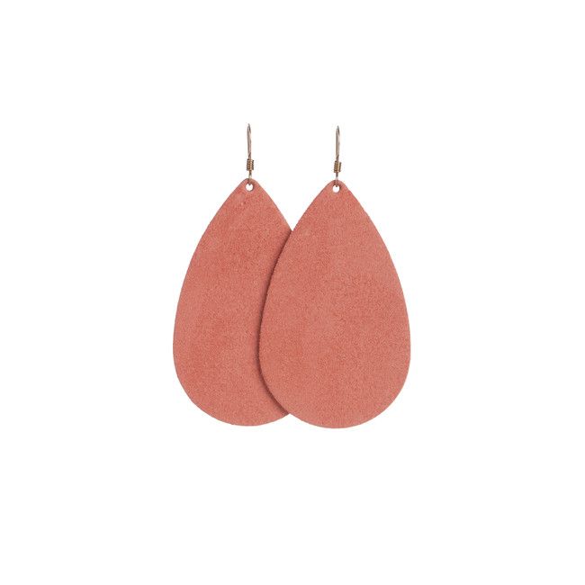 Apricot Suede Leather Earrings | Nickel and Suede