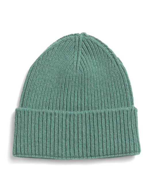 Made In Italy Cashmere Blend Mini Ribbed Beanie | TJ Maxx