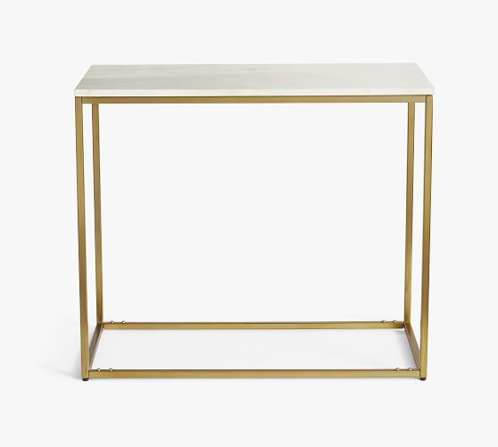 Delaney Rectangular Marble End Table (28") | Pottery Barn (US)