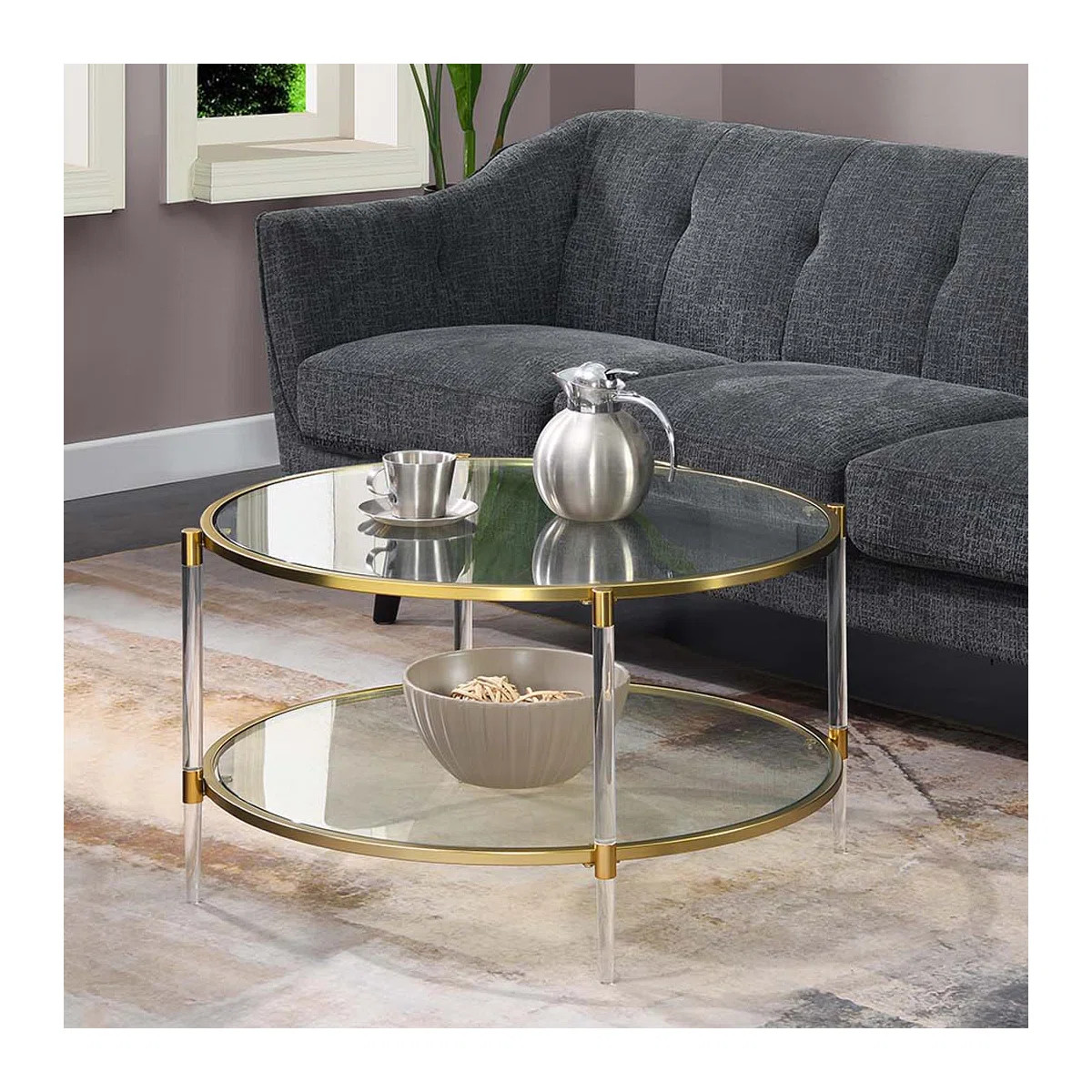 Carolina 2-Tier Acrylic Glass Coffee Table | Wayfair North America