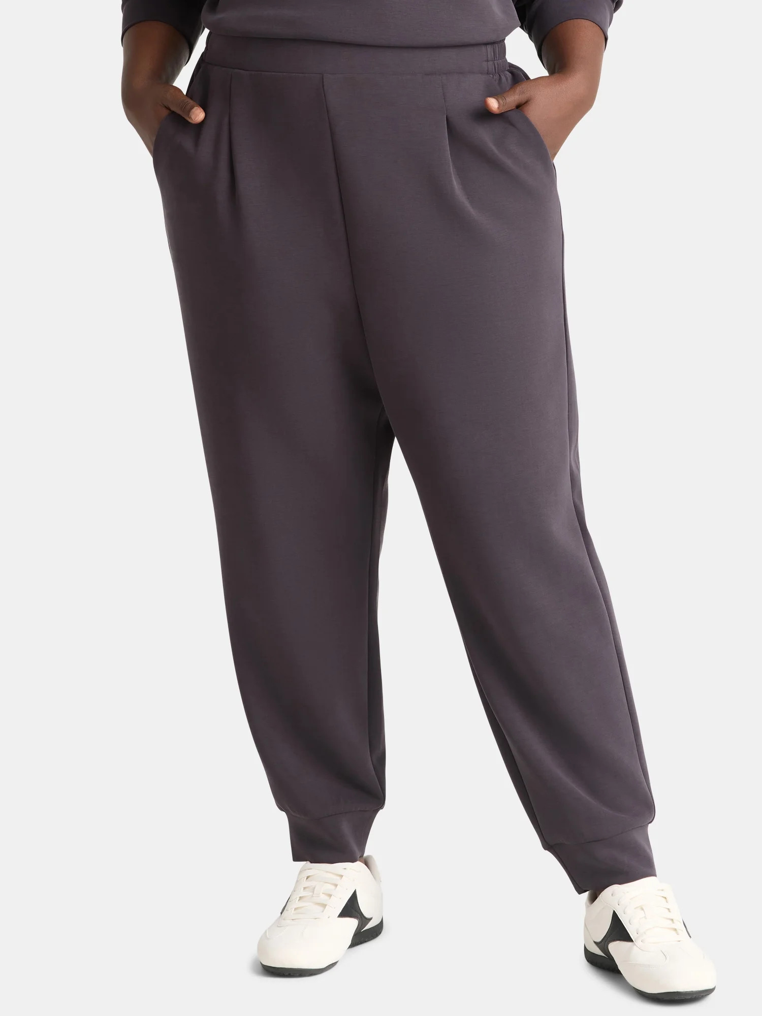 Avia Women's and Women's Plus ScubaKnit Pleat Joggers with Pockets, Size XS-4X | Walmart (US)