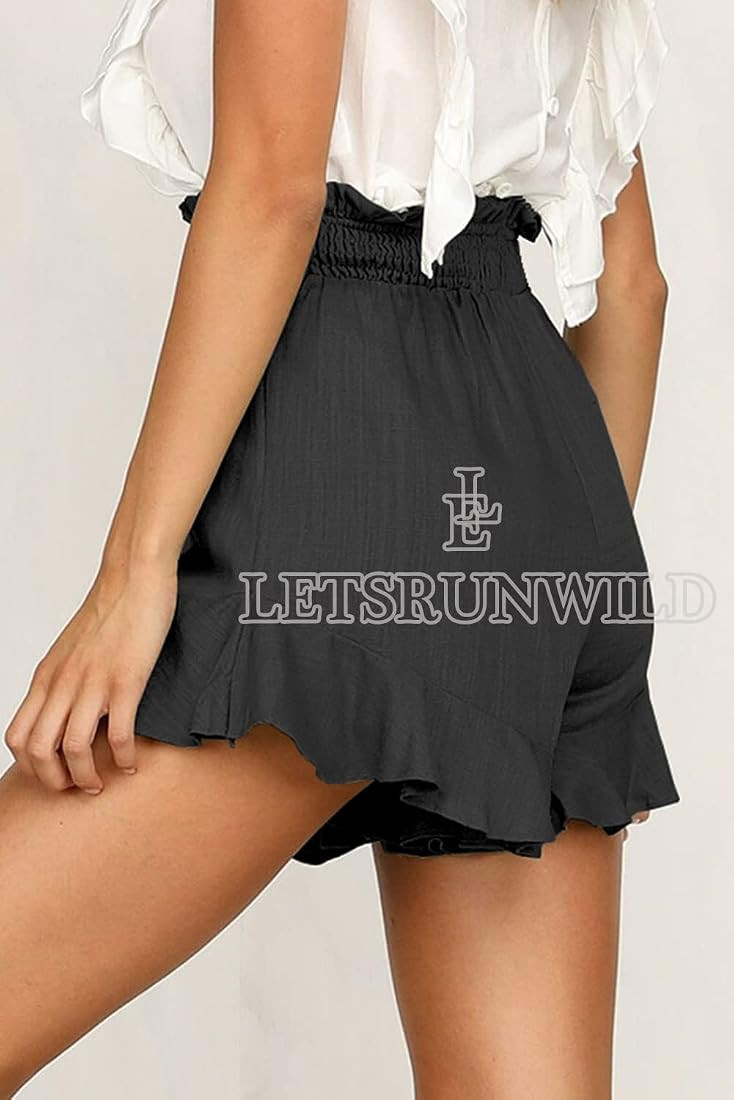LETSRUNWILD Women's Mini Skirt Skort Ruffle Trendy Beach Cotton High Waisted Flowy Wrap Shorts fo... | Amazon (US)