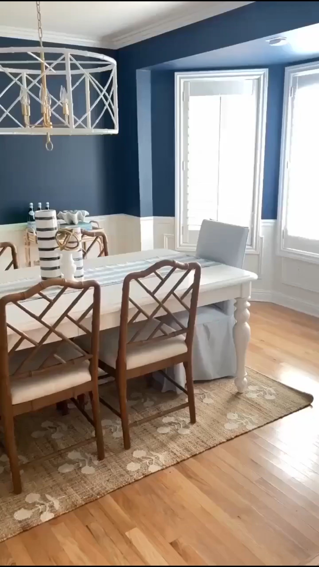 Loving my new dining room rug that pairs so well with my white dining table and blue dining chairs! 

#LTKU #LTKHome #LTKSaleAlert