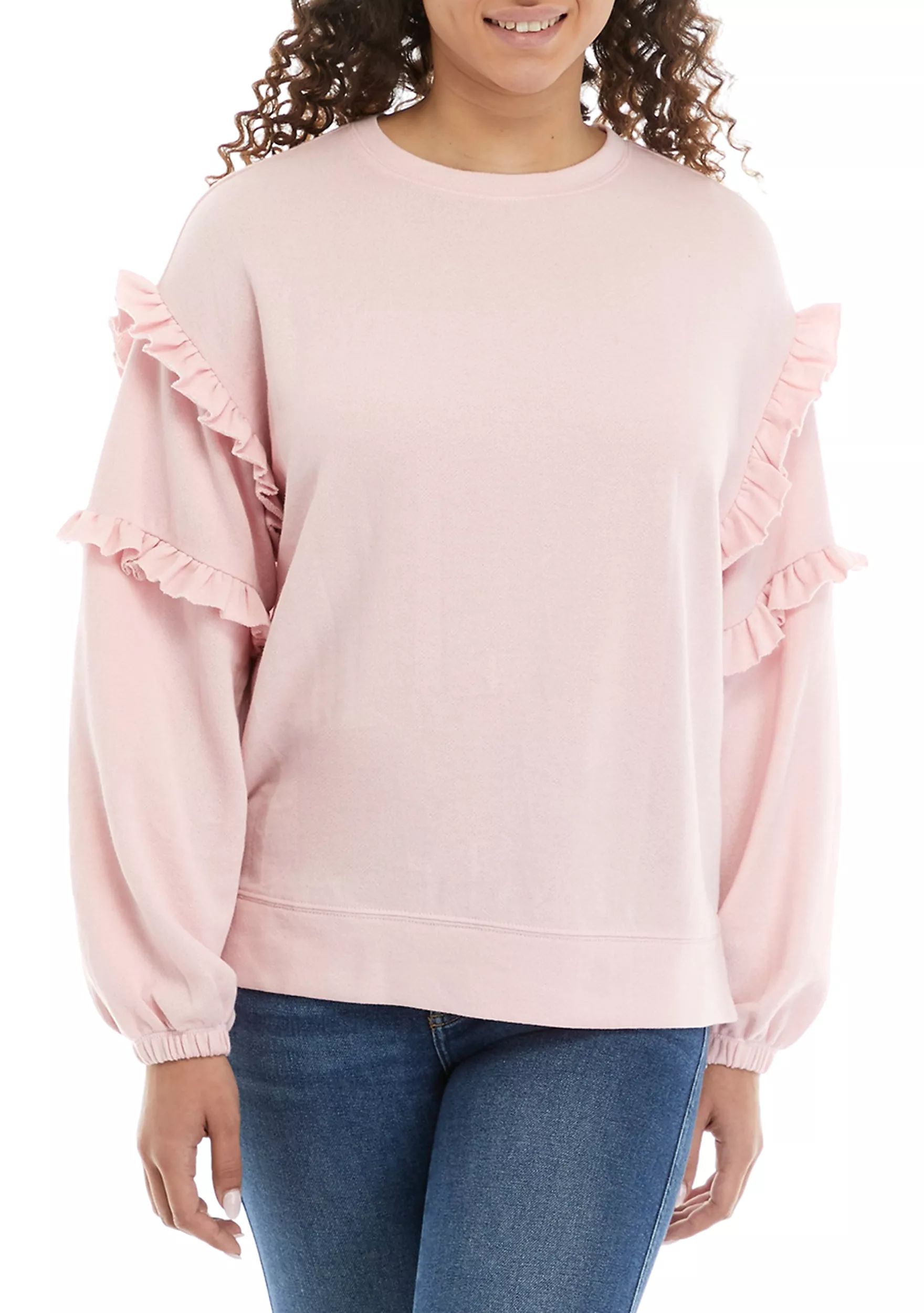 Women's Long Sleeve Double Ruffle Top | Belk