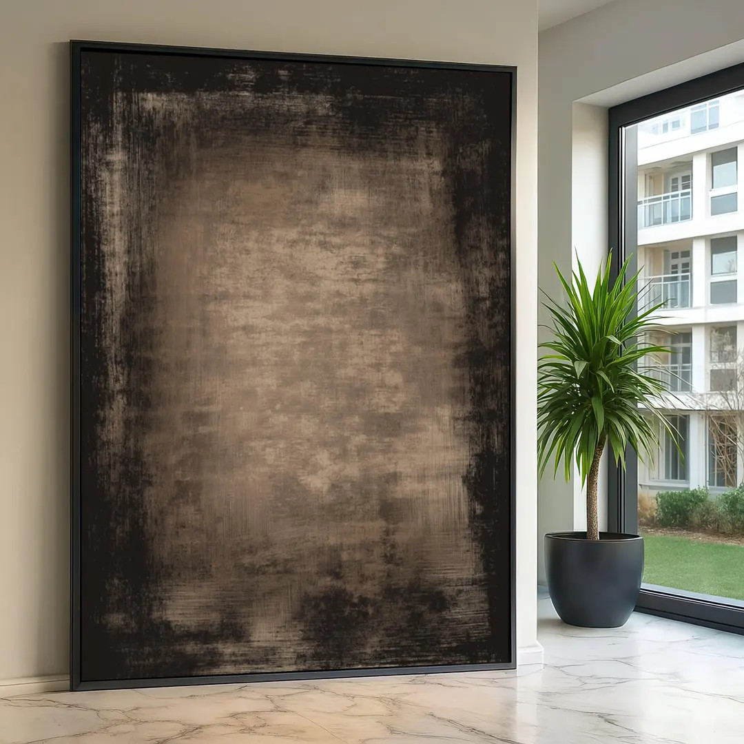 Abstract Modern Canvas Wall Art, Mark Rothko Inspired, Brown and Black Canvas, Minimalist Home De... | Etsy (Global)