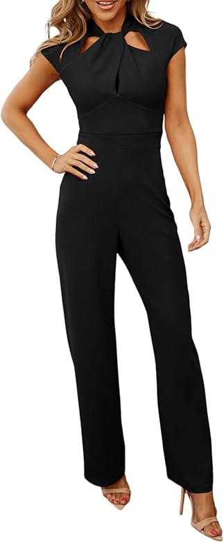 Happy Sailed Jumpsuits for Women Hollow Out High Waist Wide Leg One Piece Romper Long Pants Summe... | Amazon (US)