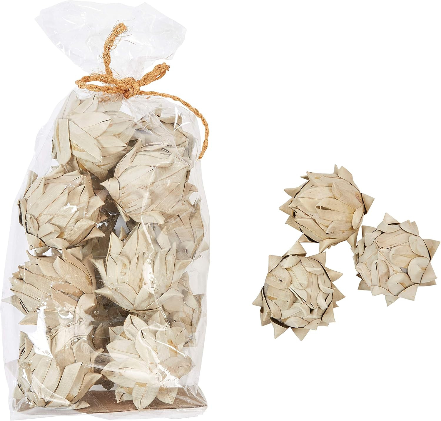 Creative Co-Op Approximately 3" H Handmade Dried Natural Leaf Bag (Contains 13 Pieces) Palm Lead ... | Amazon (US)