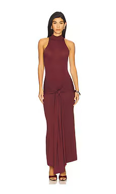 Bardot Isadora Maxi Tie Front Dress in Deep Plum from Revolve.com | Revolve Clothing (Global)