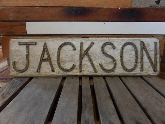 Beach Decor~Large Sign Name MADE TO ORDER Personalize Adresses Shops Reclaimed Wood Rope Letters | Etsy (US)