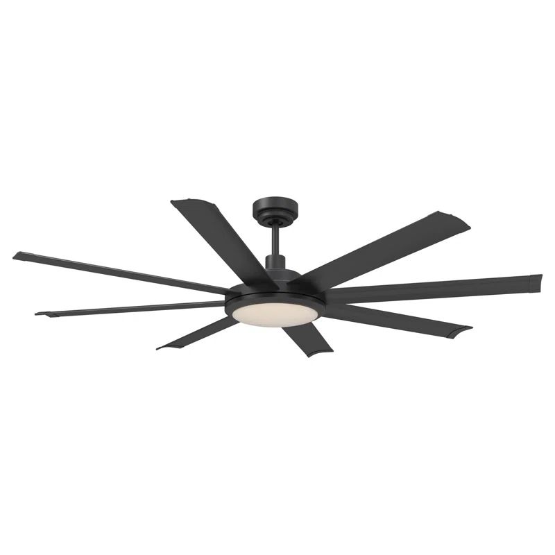 Harrigan 8 - Blade Integrated LED Reversible Ceiling Fan With Light And Remote | Wayfair Professional