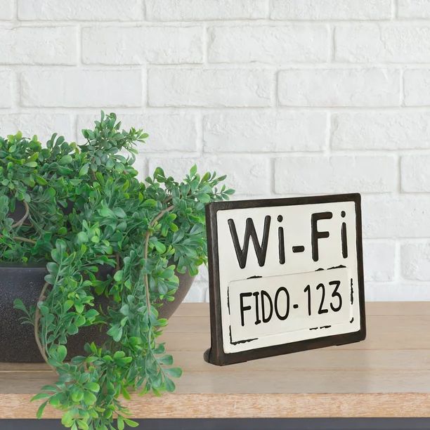 Better Homes & Gardens 9 x 1.5x 7" Tabletop Wifi Password Sign, Black | Walmart (US)