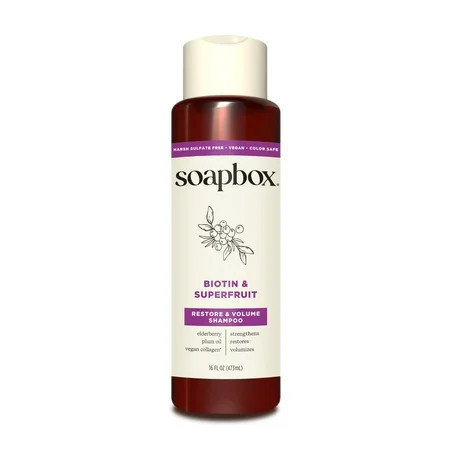 Soapbox Biotin & Superfruit Volumizing Shampoo with Elderberry and Plum Oil 16 fl oz | Walmart (US)