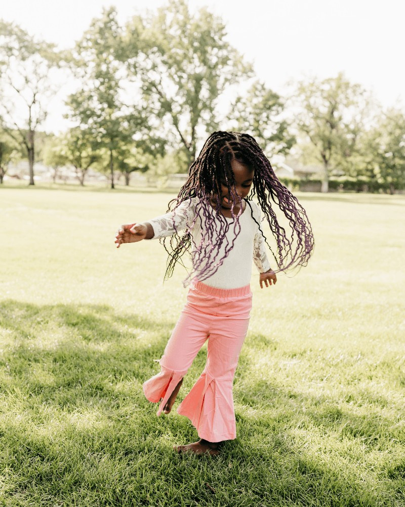 Harli Pleated Corduroy Bell Bottoms - Pink | Bailey's Blossoms