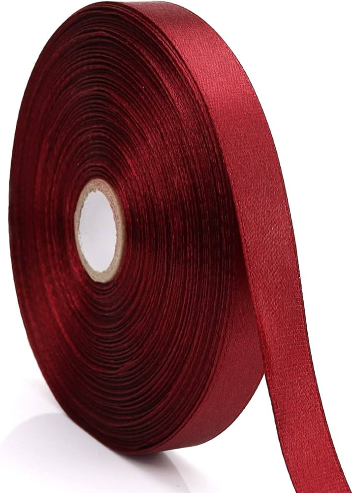 1/2 inch, Wine Red Ribbon for Gift Wrapping 50 Yards Perfect Wedding Party Wreath Sewing DIY Hair... | Amazon (US)