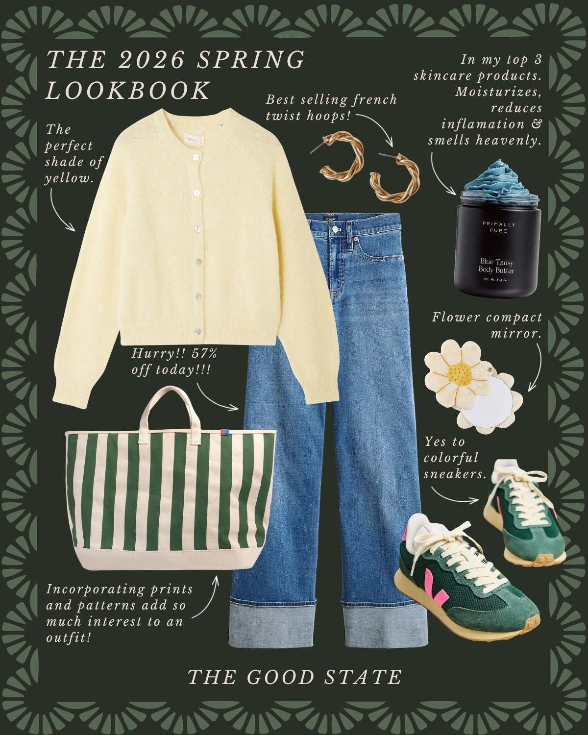 This Spring we are saying YES to happy colors!! We are saying yes to more prints and patterns. Yes to having fun getting dressed! This Lookbook is for the Spring girlies that are saying yes with me! The ones longing for the warmth of sunshine on their skin and a cool breeze blowing through their hair. Shorts and a sweatshirt weather. A flowy dress and a light cardigan. This is for the ladies counting down the days until the farmers market opens back up. The ones who love early mornings at the market—flaky croissant in one hand and a rosemary latte in the other. This is for the ones who can’t resist a bouquet of fresh flowers and are trying to figure out how to grow their own cut flower garden at home (🙋🏼‍♀️). For the ones who spend the golden evenings having a picnic with friends. For the people (like me) who always have a picnic blanket in their car. This is for the girlies love allllll things gingham, their trusty ball cap, pops of color and who firmly believe you can’t have too many neck scarves or bandanas. For the ones who love feminine details like lace trim, dainty florals and ruffles. This Spring may we slow down, breathe deep, embrace the life all around and romanticize the seemingly ordinary moments🌼

#LTKActive #LTKootd #LTKSaleAlert