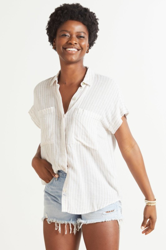 RAILS Cito Dune Stripe Button Down | EVEREVE | Evereve