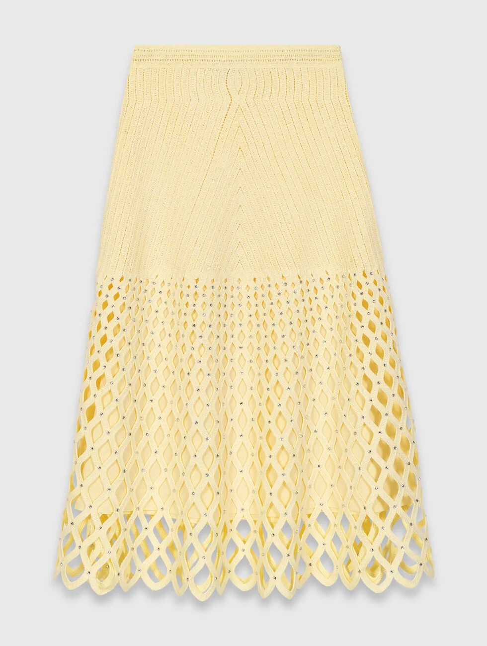 Crochet rhinestone skirt Yellow / Orange for Women | Maje | Maje US