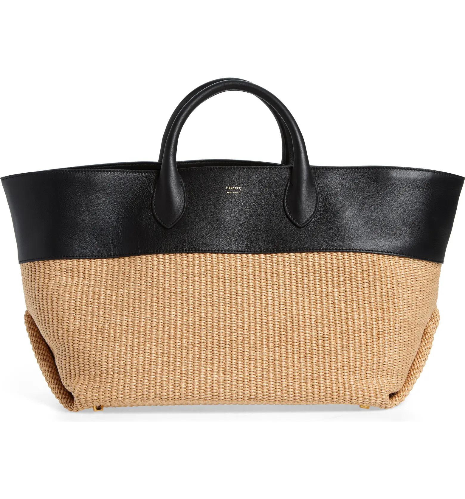 Amelia Raffia & Leather Envelope Pleat Tote | Nordstrom