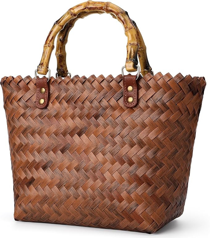 Beach Bags for Women, Summer Straw Bag, Woven Straw Beach Tote Bag Shoulder Handbags | Amazon (US)