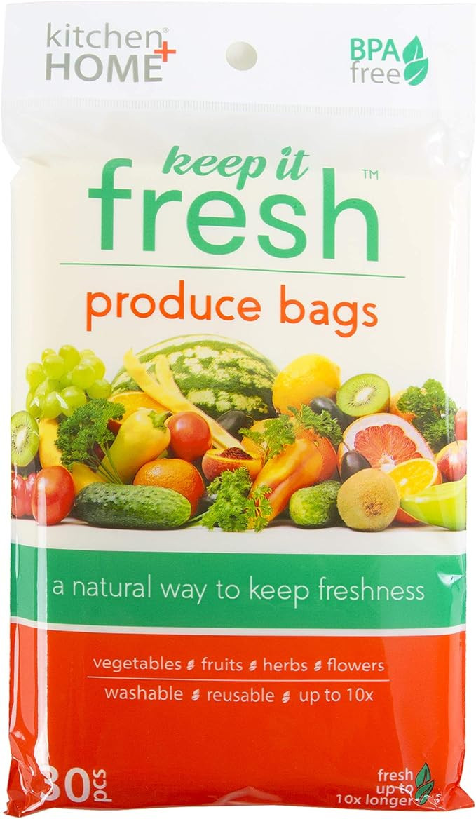 Keep it Fresh Produce Bags – BPA Free Reusable Freshness Green Bags Food Saver Storage for Frui... | Amazon (US)