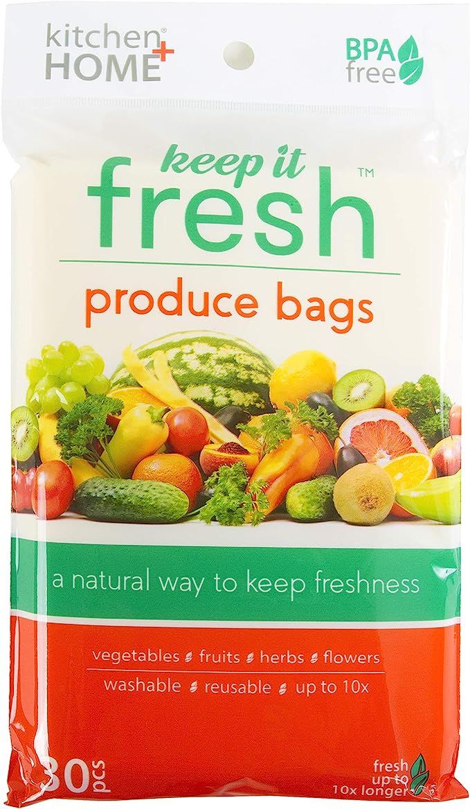 Keep it Fresh Produce Bags – BPA Free Reusable Freshness Green Bags Food Saver Storage for Frui... | Amazon (US)