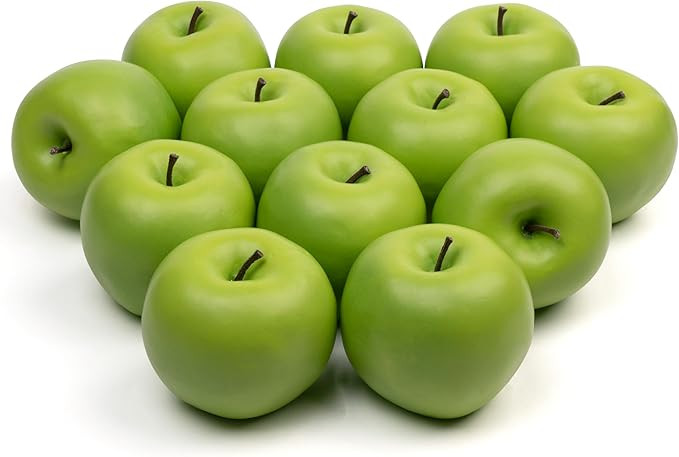 12Pcs Artificial Apples, Fake Fruit Faux Apples for Home Kitchen Table Fruit Bowl Decor, Holiday ... | Amazon (US)
