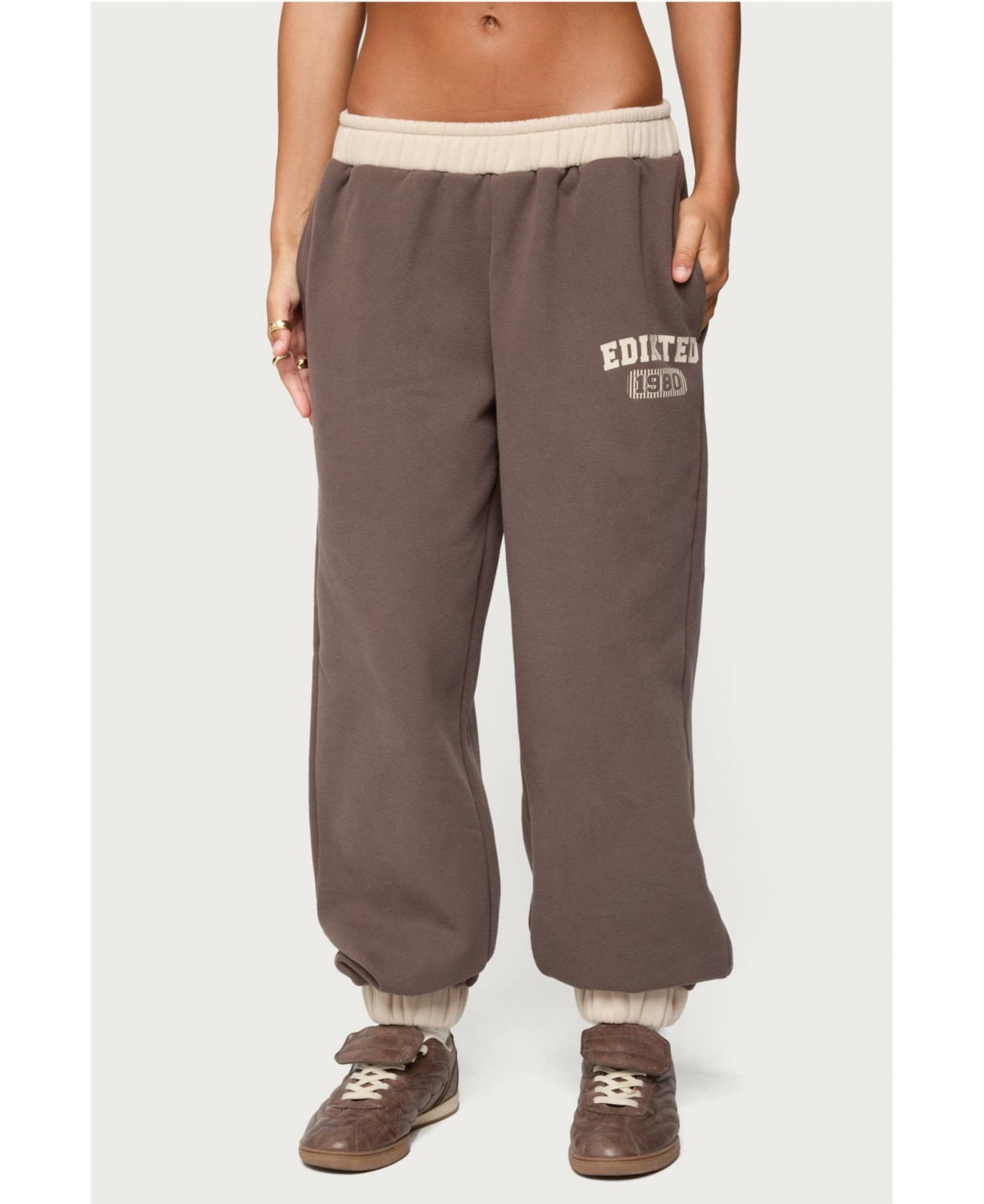 Edikted Women's 1980 Sweatpants - Brown | Macy's