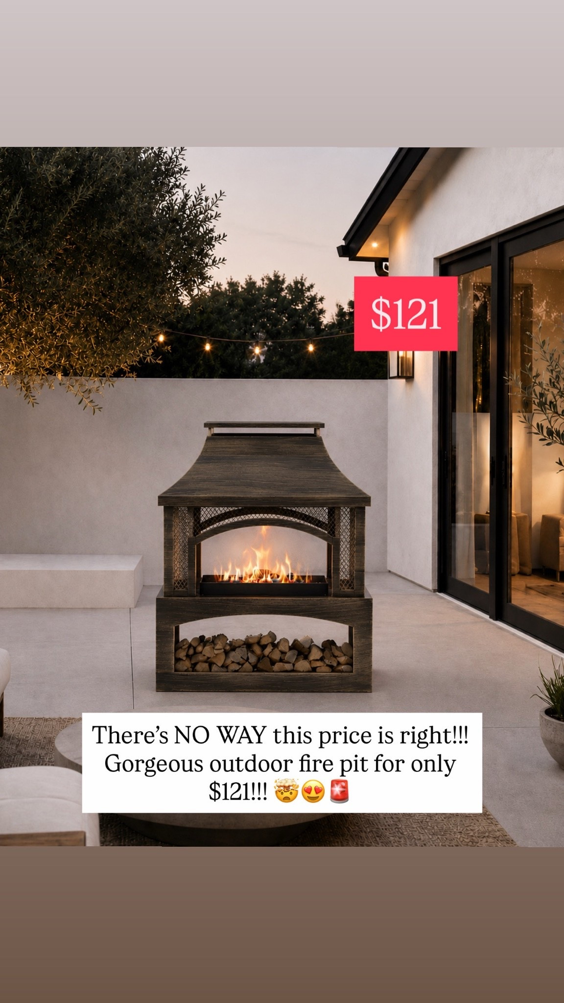 There’s NO WAY this price is right!!! Gorgeous outdoor fire pit for only $121!!! 🤯😍🚨