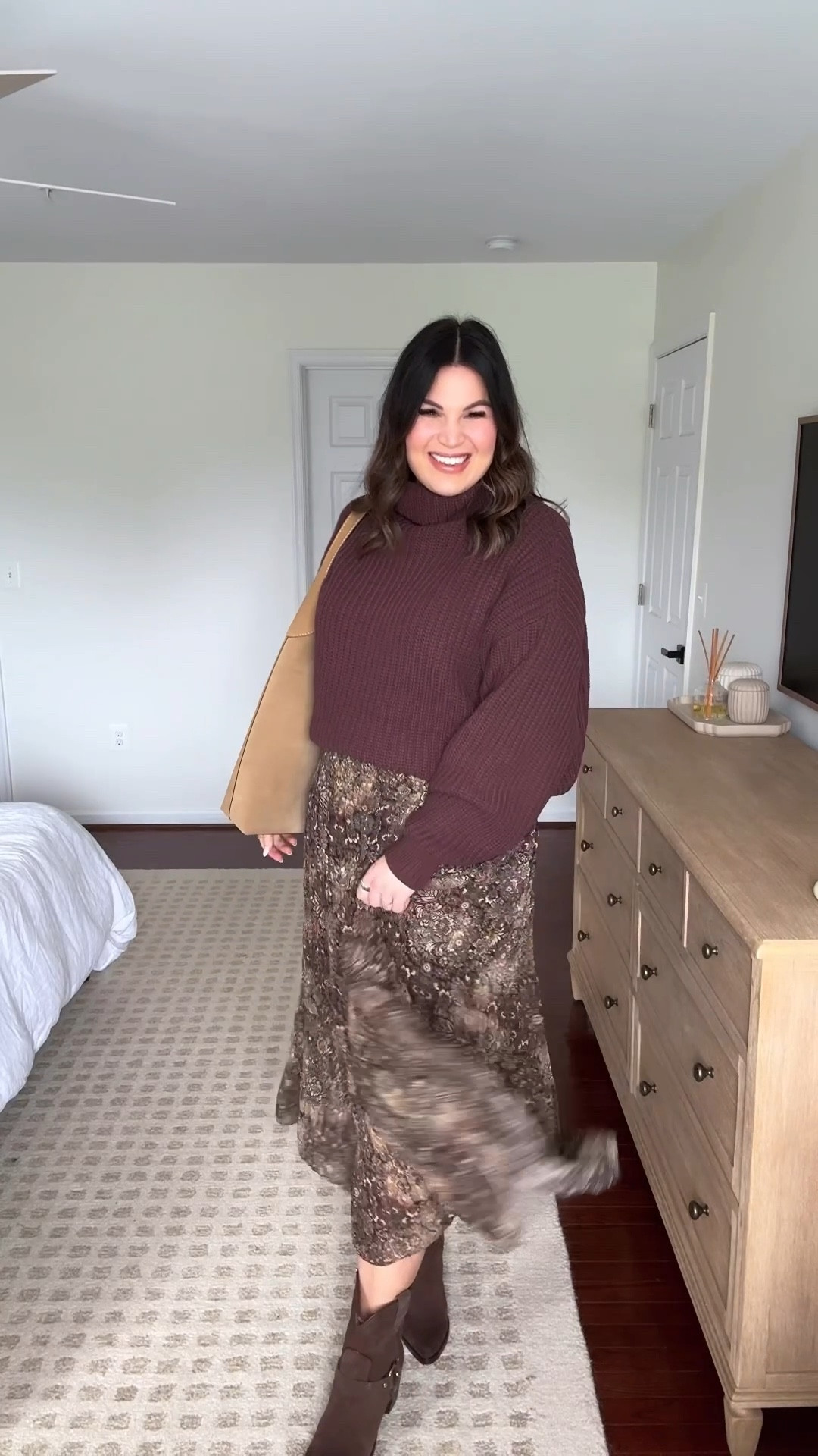 Midsize fall outfit inspo 🍁 I knowwww it’s so hot hot right now but I wanted to share this fall outfit idea while the majority of this outfit is on sale through the Nordstrom anniversary sale! Have you shopped/or are you shopping the sale this year?? 

Bralette - xl (same bralette that’s linked but wearing brown) 
Skirt - xl
Sweater - M (runs really oversized, size down) 
Boots - 10

Nordstrom sale, Nordstrom anniversary sale, anniversary sale, fall fashion, fall fashion 2025, free people, free people sweater, fall sweater, fall sweaters, midsize 

#LTKSaleAlert #LTKMidsize #LTKSeasonal