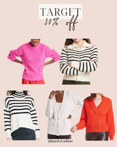 Target 30 % off, pullover sweater, quarter zip, striped sweater, cardigan, fall fashion, fall style, sale picks 

#LTKsalealert #LTKSeasonal #LTKCyberWeek
