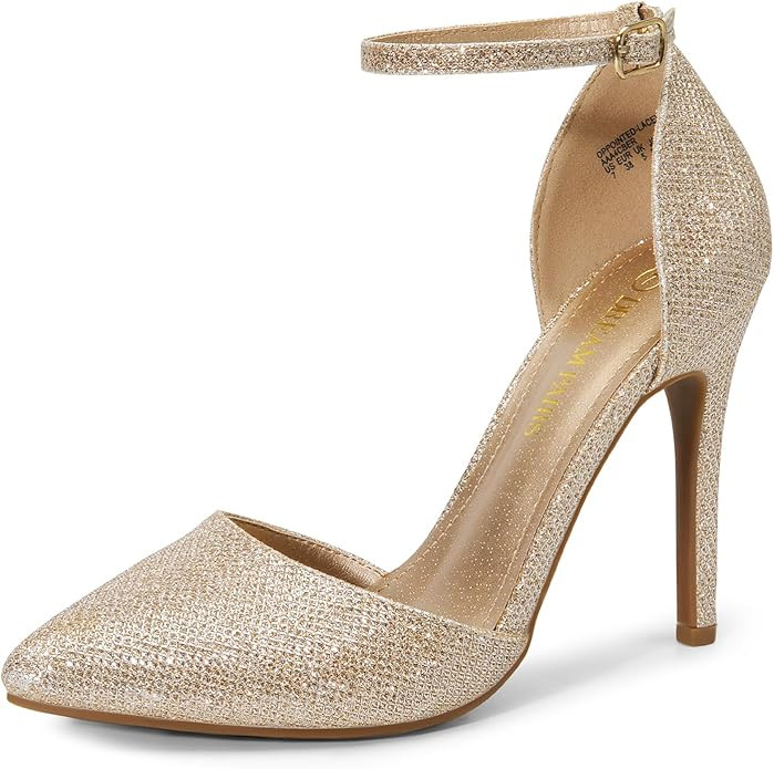 DREAM PAIRS Women's Oppointed-Lacey Pointed Toe Ankle Strap High Heel Stiletto Pumps Wedding Dres... | Amazon (US)