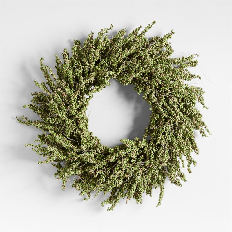 Faux Green Mini Berry Wreath 32" + Reviews | Crate & Barrel | Crate & Barrel