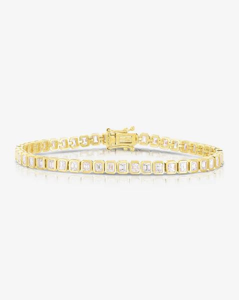 Bezel-Set Emerald Diamond Tennis Bracelet | Ring Concierge