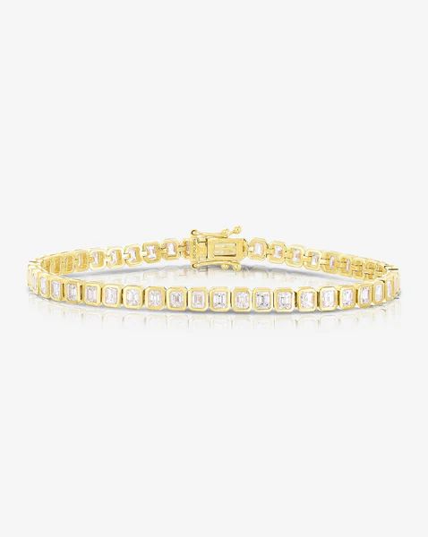 Bezel-Set Emerald Diamond Tennis Bracelet | Ring Concierge