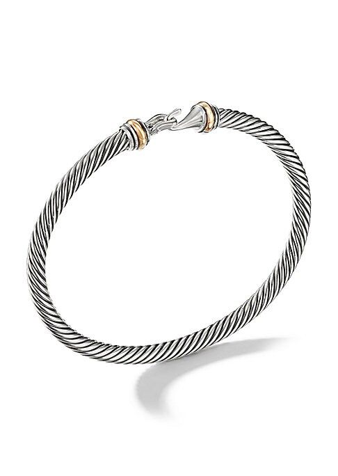 David Yurman Women's Cable Buckle Bracelet with 18K Yellow Gold/4mm - Silver Gold - Size Medium | Saks Fifth Avenue