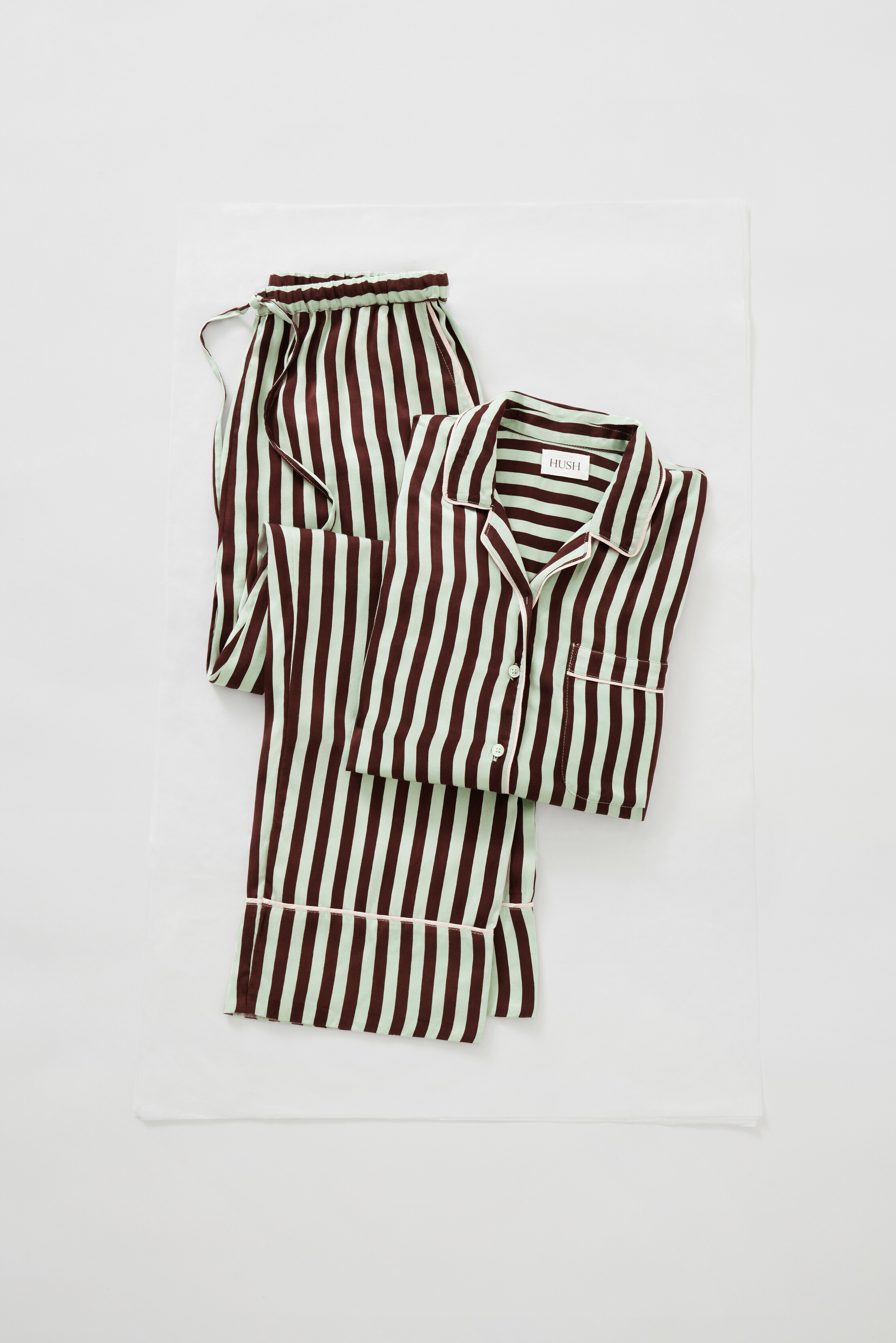 Angelina Satin Modal Stripe Pyjama Set | Hush UK