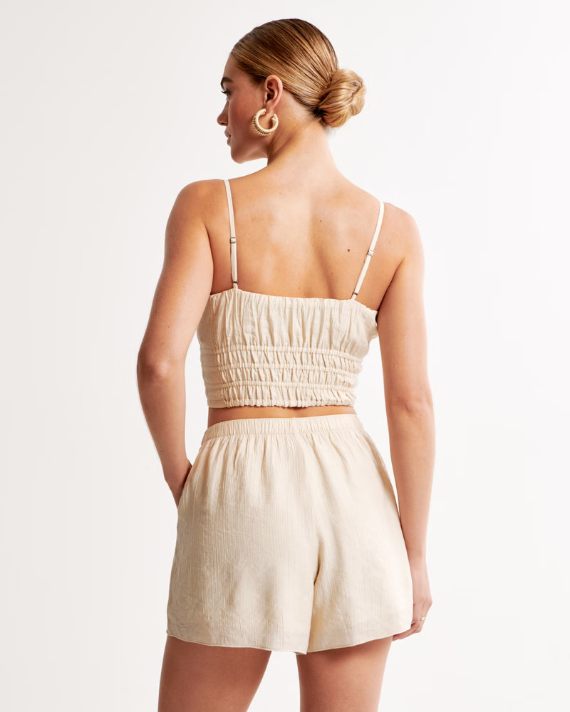 Crinkle Textured Pull-On Short | Abercrombie & Fitch (US)