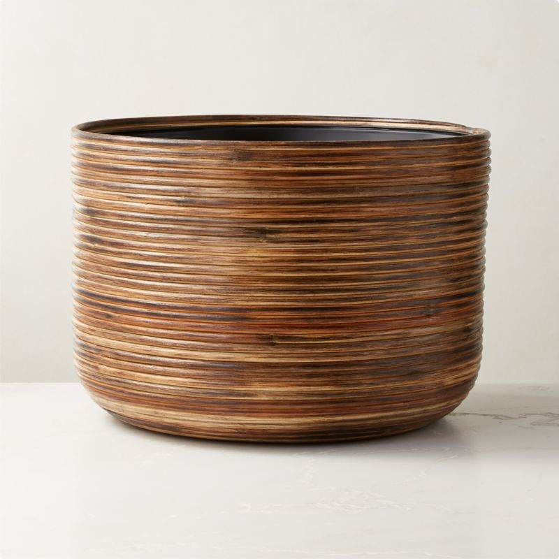 Basket Burnt Rattan Large Modern Planter + Reviews | CB2 | CB2