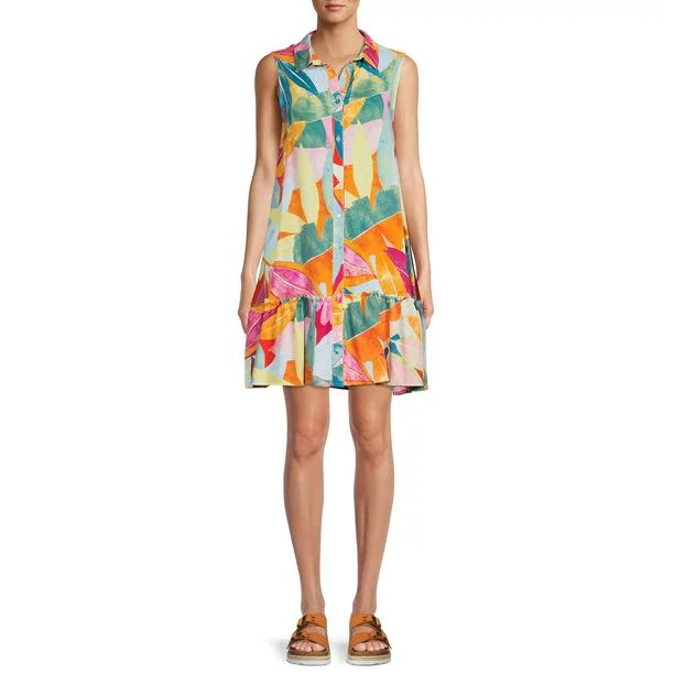 Time and Tru Women's Sleeveless Knee Length Knit Dress - Walmart.com | Walmart (US)