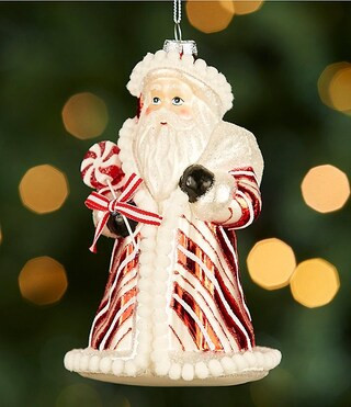 Southern Living Christmas Cheer Collection Candycane Santa Ornament | Dillard's | Dillard's