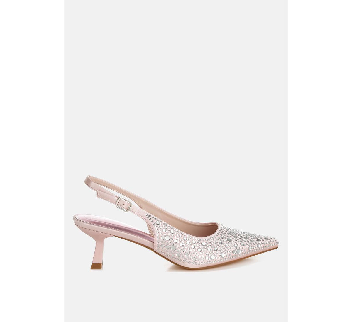 Vernaos Pointed Toe Rhinestone Slingbacks - Pink | Macy's