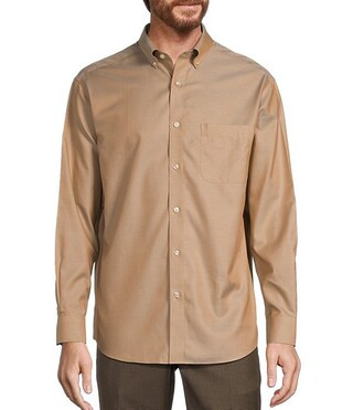 Gold Label Roundtree & Yorke Big & Tall Non-Iron Long Sleeve Solid Twill Sport Shirt | Dillard's | Dillard's