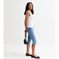 Women's Petite Blue Denim Capri Trousers New Look | New Look (UK)