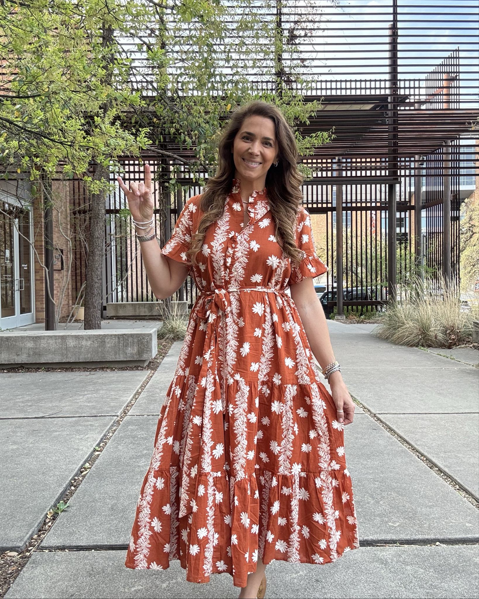 Happy #longhornfriday! Today I wore the short sleeve belted Aubrey dress by j.Marie - still available at dillards for $63. You can also shop from impeccable pig, locally at longhorn fashions & the university coop!! 

#LTKSaleAlert #LTKWorkwear #LTKSpringSale